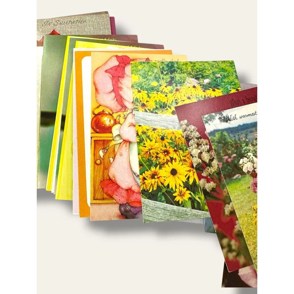 Boxed Set Of Assorted Vintage Greeting Cards With Envelopes - Birthday Sympathy